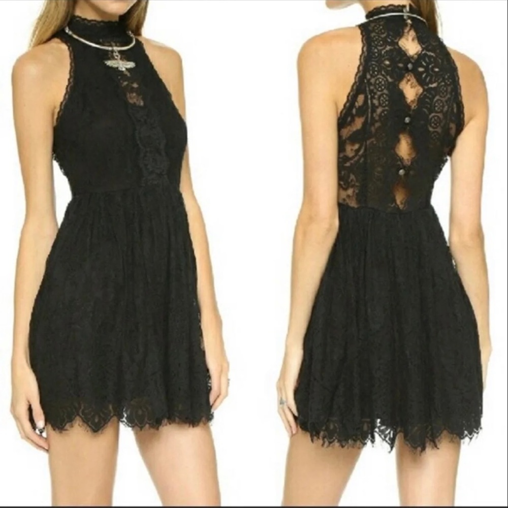NWOT Free People Black Lace Verushka Dress size 6! Offers welcome!